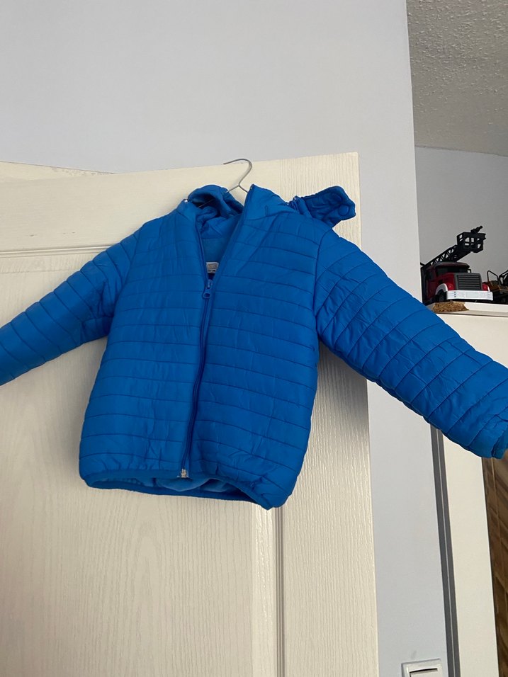 Parlak Mavi Erkek Çocuk Fermuarlı Mont - Görsel 2