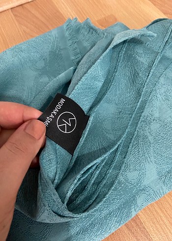 Kadın Turkuaz Pileli Bohem Şal - Görsel 2