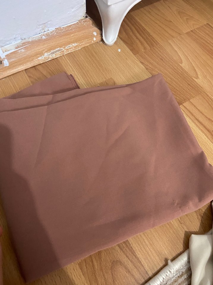 Gül kurusu Kadın Drapeli Saten Şal - Görsel 2