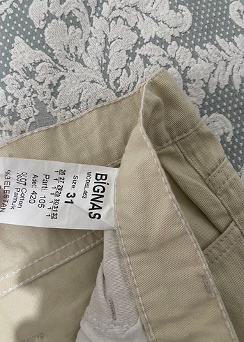 38 Beden ten rengi Renk Bej Keten Salaş Kadın Pantolon