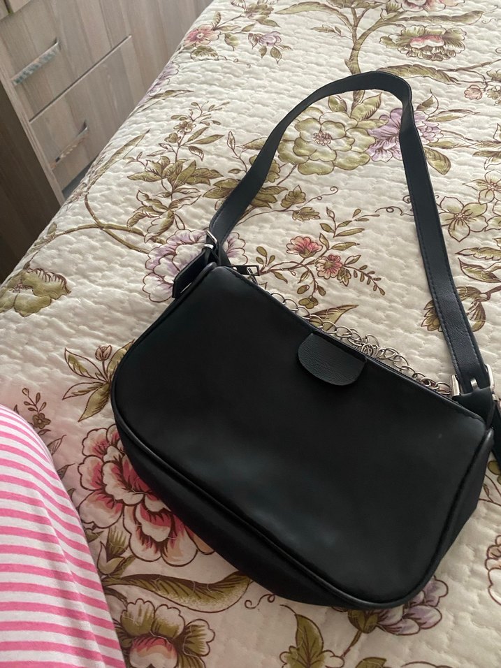 Zincir Detaylı Siyah Deri Kadın Çanta - Görsel 2