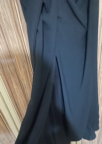 Siyah Straplez Uzun Nakışlı Abiye Elbise sadece 1 kere giyildi - Görsel 4