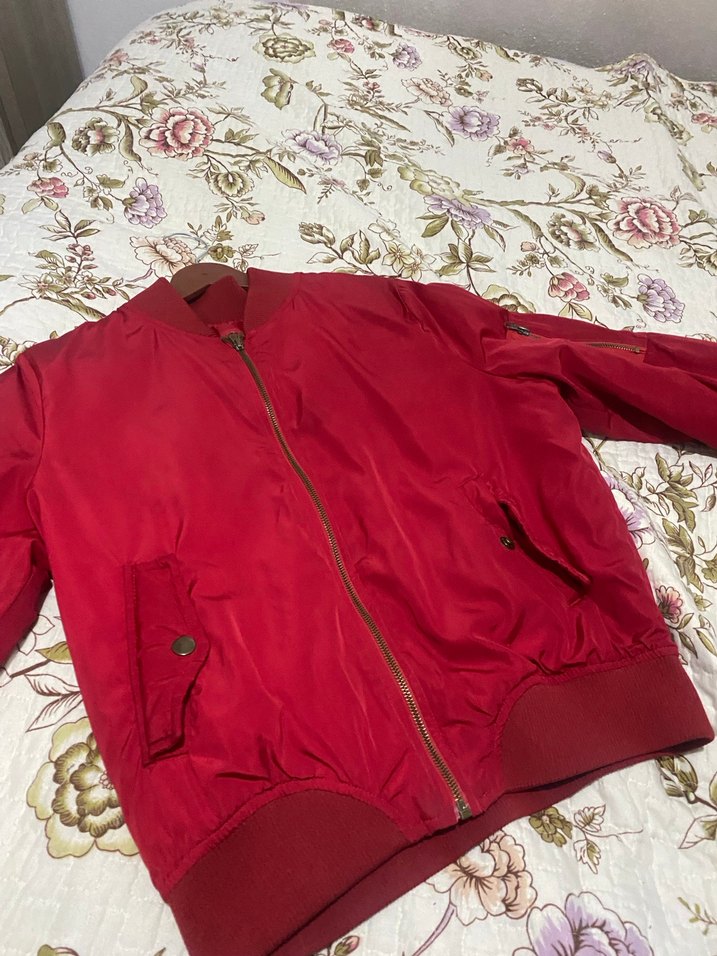 Kırmızı Fermuarlı Kadın Ceket - Görsel 2