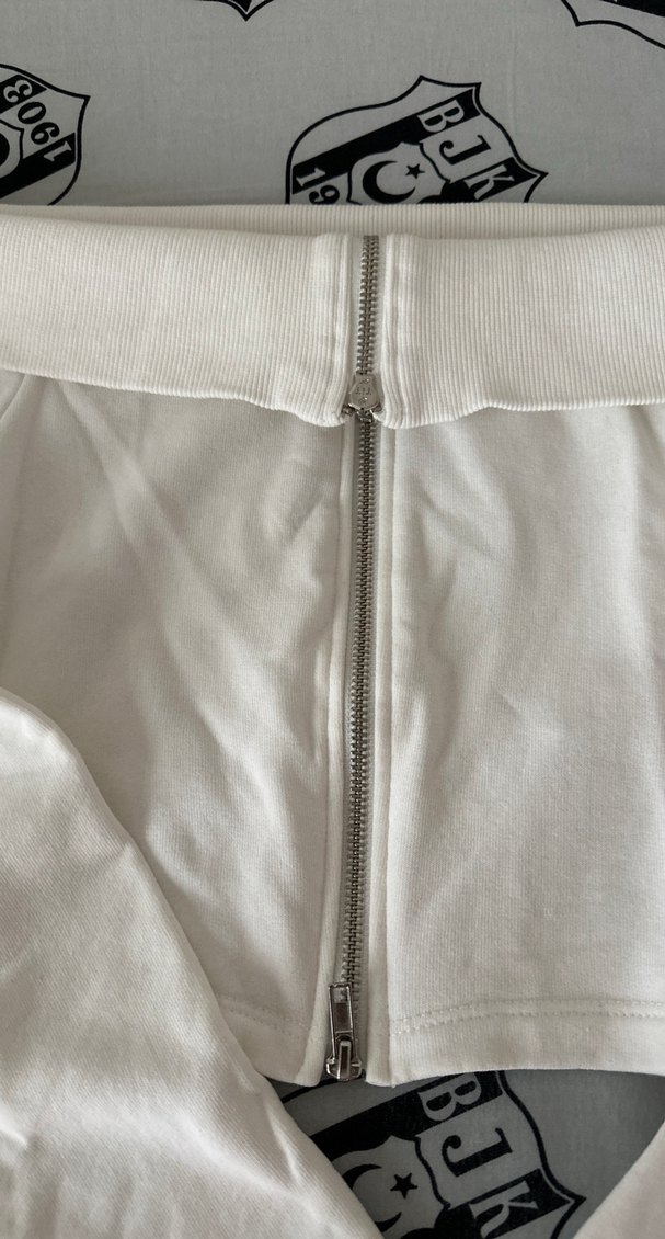 Kayık yaka crop uzun kollu - Görsel 3