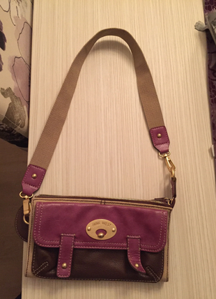 universal Beden mor Renk Nine west mini çanta deri ve keten kumaş