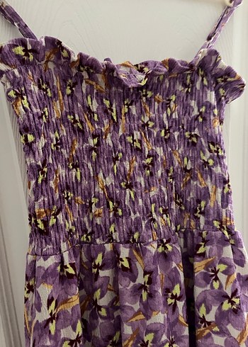 Mor Piliseli Uzun Askılı Elbise - Görsel 2