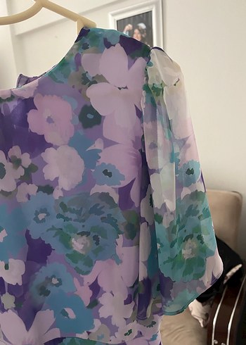 Bohem V Yaka Uzun Elbise - Görsel 3