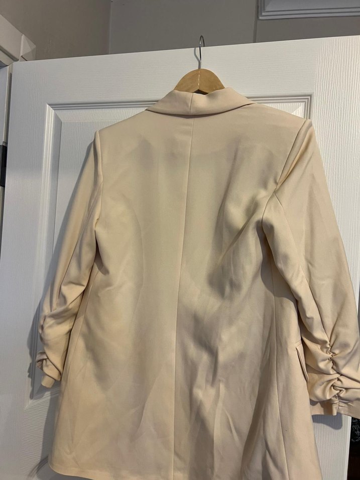 Bej Kadın Midi Blazer Ceket - Görsel 3