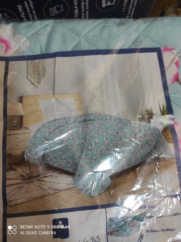 Mavi Pastel Desenli çok amaçlı yatak örtüsü Takımı 160x220 cm - Görsel 2