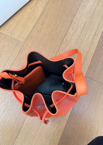 Turuncu Büyük Deri Kadın Çanta - Görsel 3