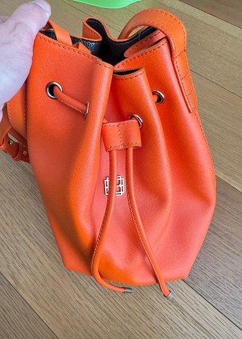 Turuncu Büyük Deri Kadın Çanta - Görsel 6