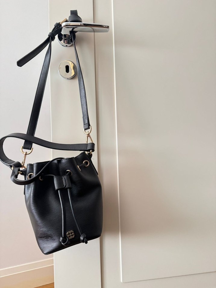 Beymen Siyah Deri küçük Kova Çanta - Görsel 5