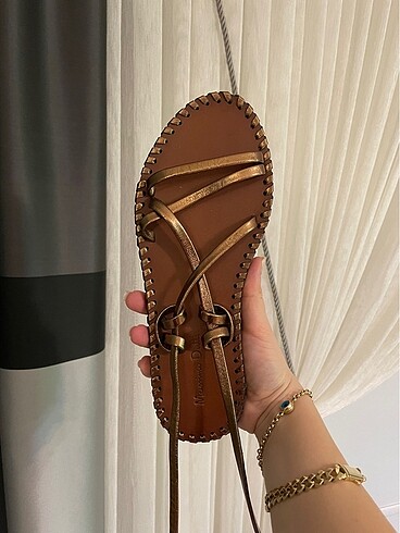38 Beden kahverengi Renk Massimo Dutti Sandalet