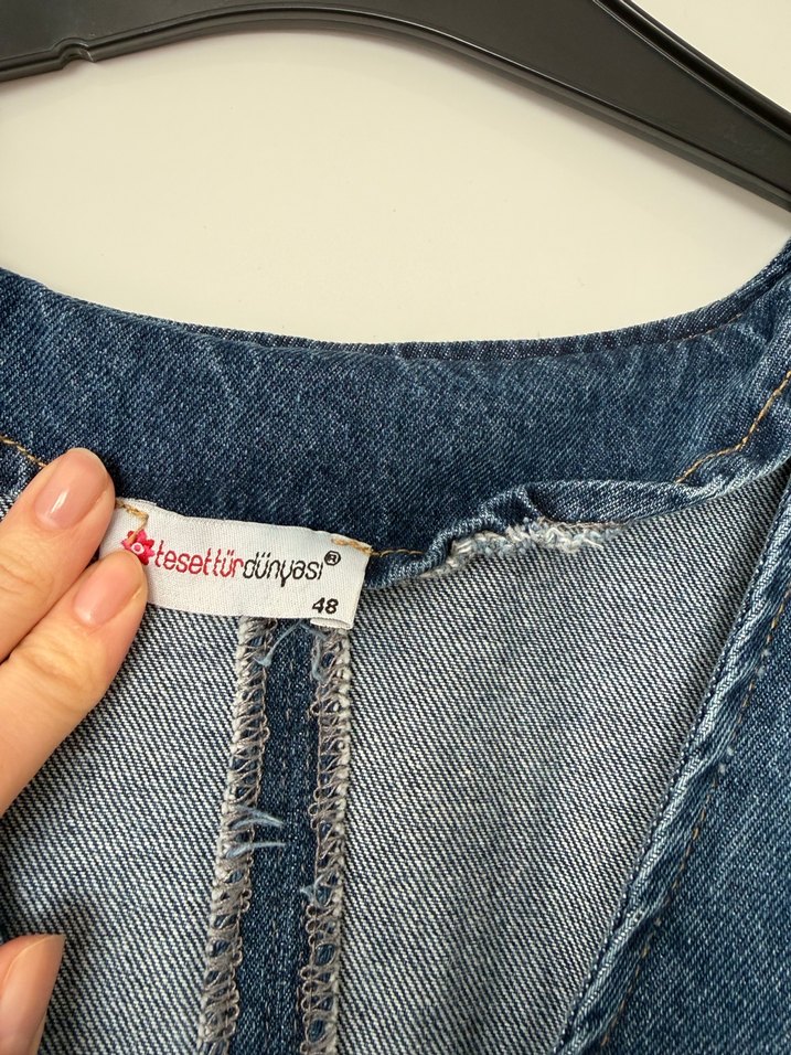 Kadın Lacivert Uzun Denim Elbise - Görsel 5