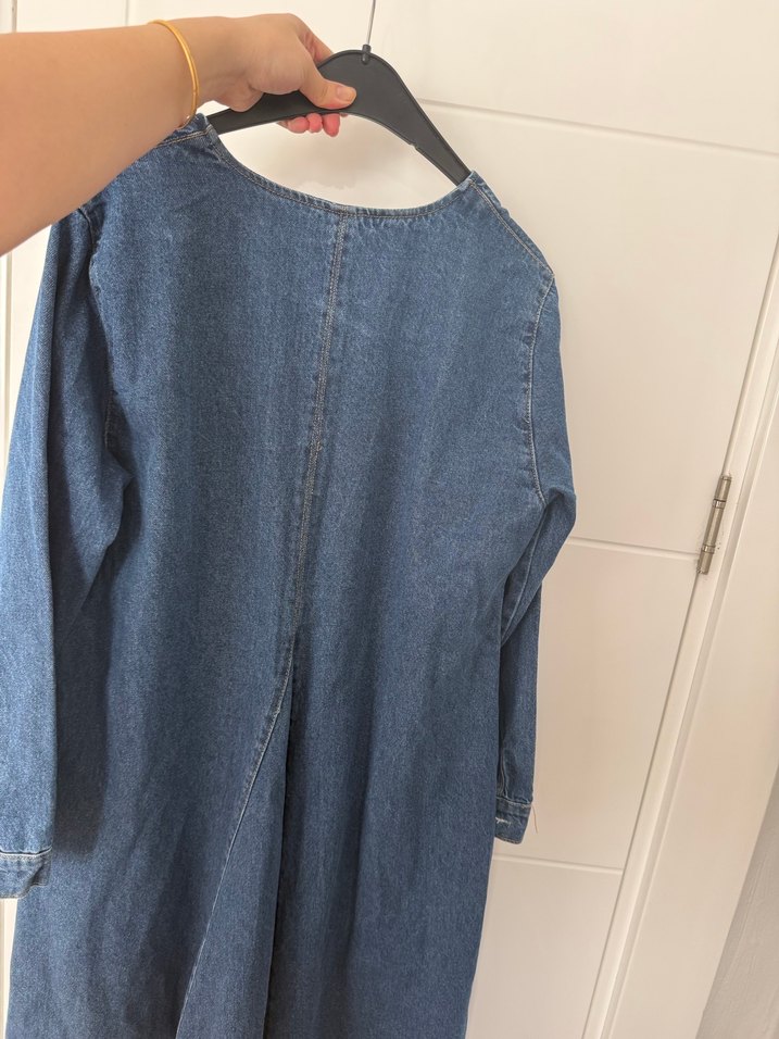 Kadın Lacivert Uzun Denim Elbise - Görsel 3