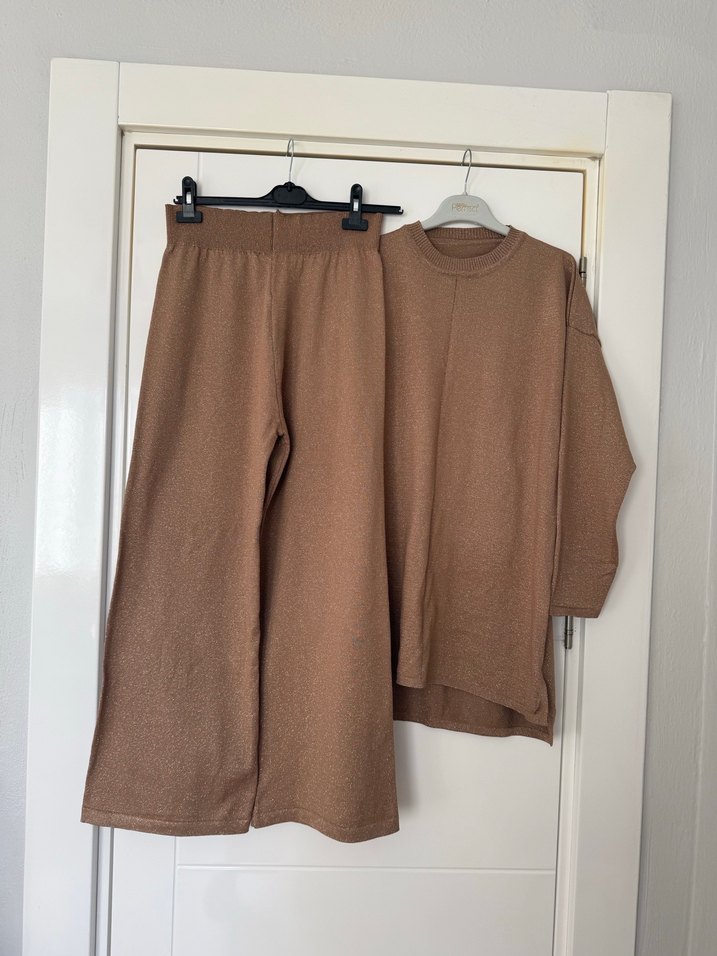 Kahverengi Triko Kadın Takım - Görsel 2