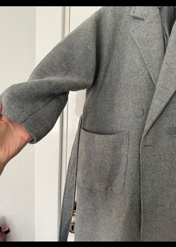 Gri Uzun Kışlık Kaban lc waikiki - Görsel 5