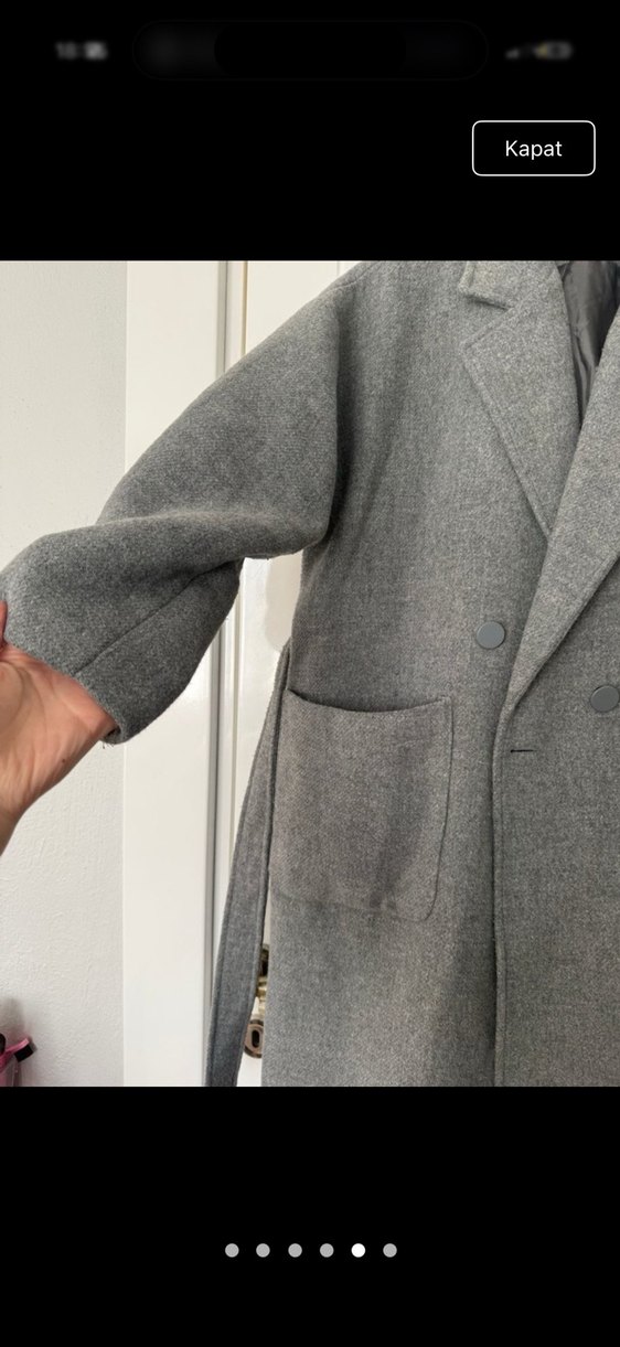 Gri Uzun Kışlık Kaban lc waikiki - Görsel 5