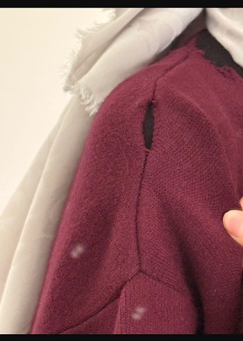 Bordo Kadın Panco bluz Atkili - Görsel 5