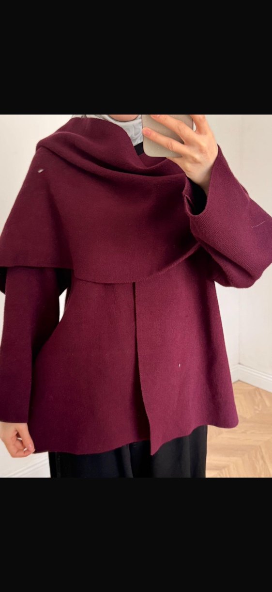 Bordo Kadın Panco bluz Atkili - Görsel 3