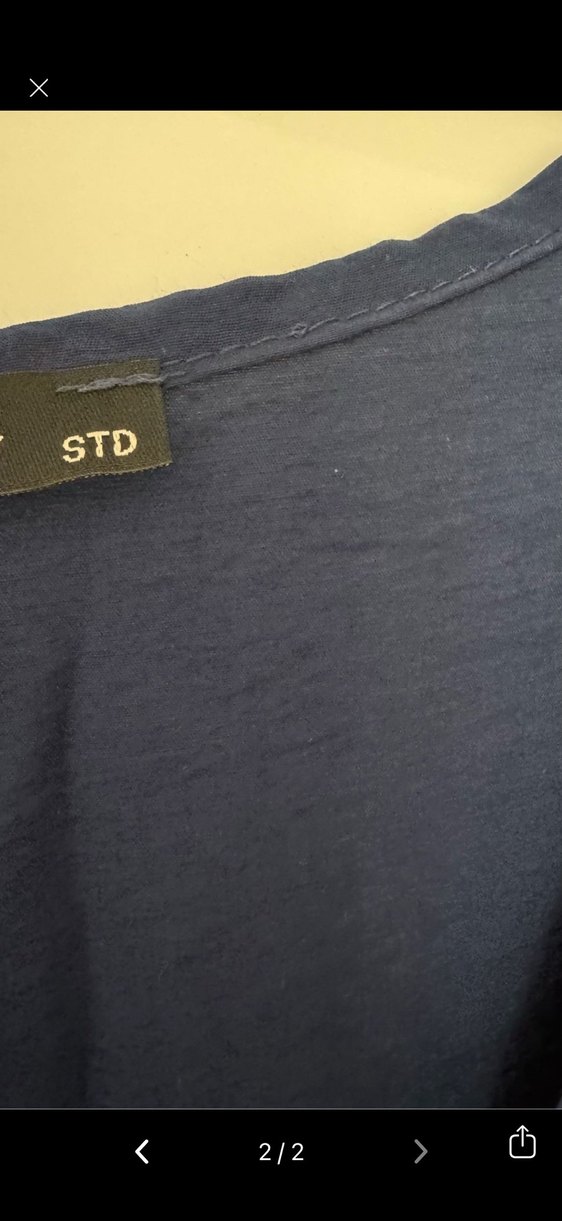 Lacivert Düğmeli V Yaka Kadın Keten Gömlek - Görsel 2