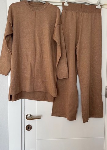 Molly Nelly Pembe Triko Takım Bisiklet Yaka - Görsel 2