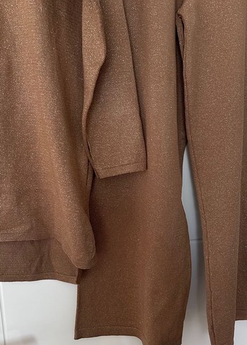 Molly Nelly Pembe Triko Takım Bisiklet Yaka - Görsel 3