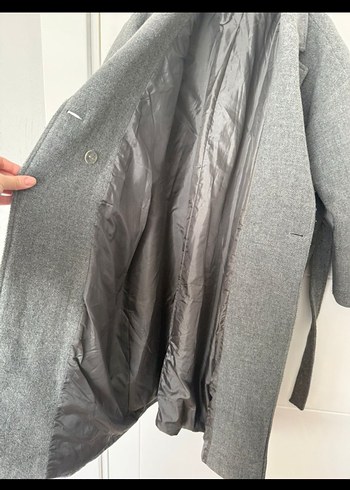 Gri Çift Düğmeli Kaban zara - Görsel 3