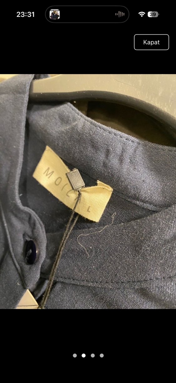 Kemer Detaylı Lacivert Uzun Kollu Kadın Elbise - Görsel 2