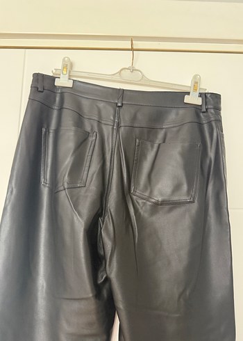 Siyah Deri Stradivarius  Kadın Pantolon - Görsel 5