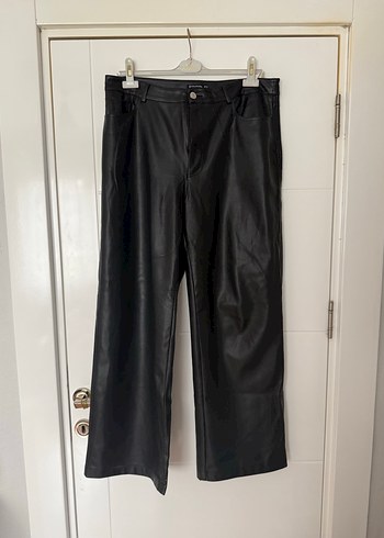 Siyah Deri Stradivarius  Kadın Pantolon - Görsel 2