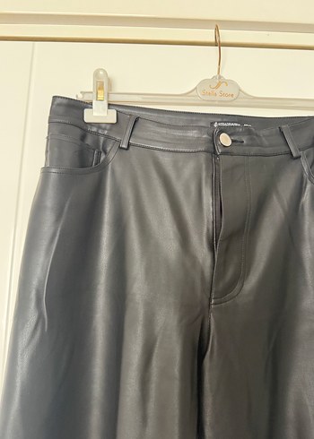 Siyah Deri Stradivarius  Kadın Pantolon - Görsel 3