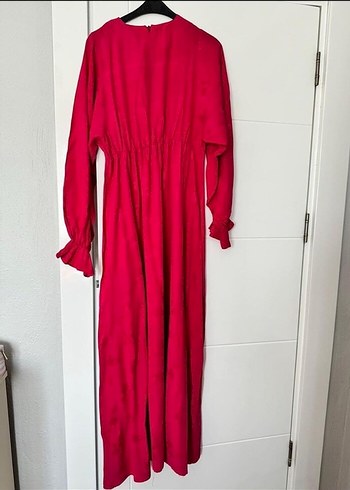 Suud Collection Pembe Drapeli Uzun Bohem Elbise