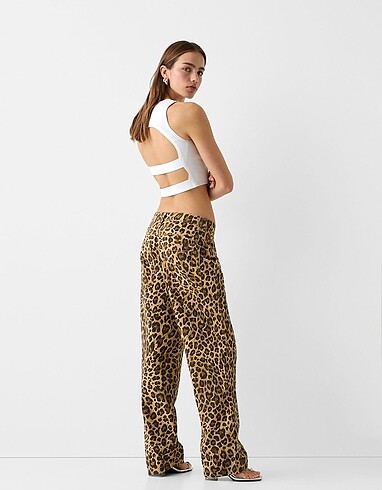 Bershka BERSHKA LEOPAR PANTOLON