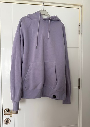 Kadın Mor Kapüşonlu Rahat Sweatshirt