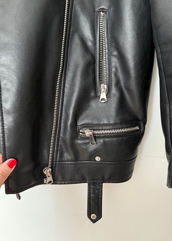 xl Beden siyah Renk Kadın Siyah Deri Biker Ceket