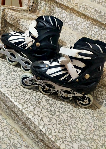 Beyaz Zebra Desenli Erkek Inline Paten