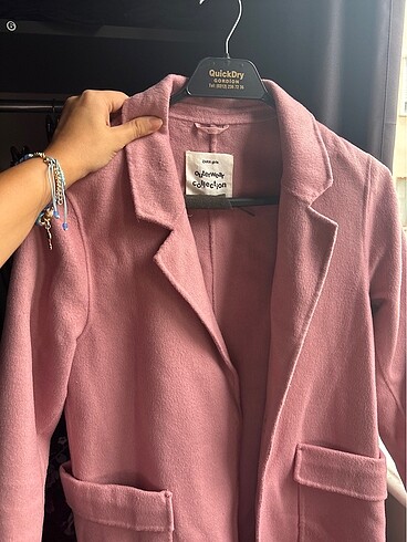 11-12 Yaş Beden pembe Renk Zara kaşe mont (kids - XS/S)