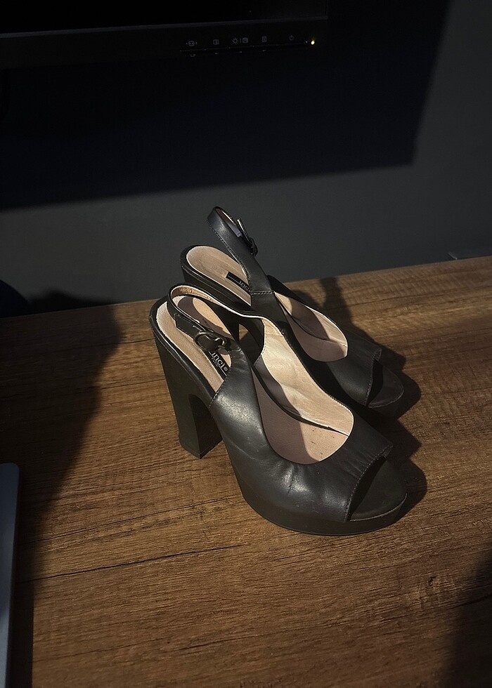 İnci - deri topuklu acı kahve 36 - Görsel 2