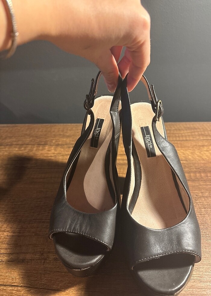 İnci - deri topuklu acı kahve 36 - Görsel 5