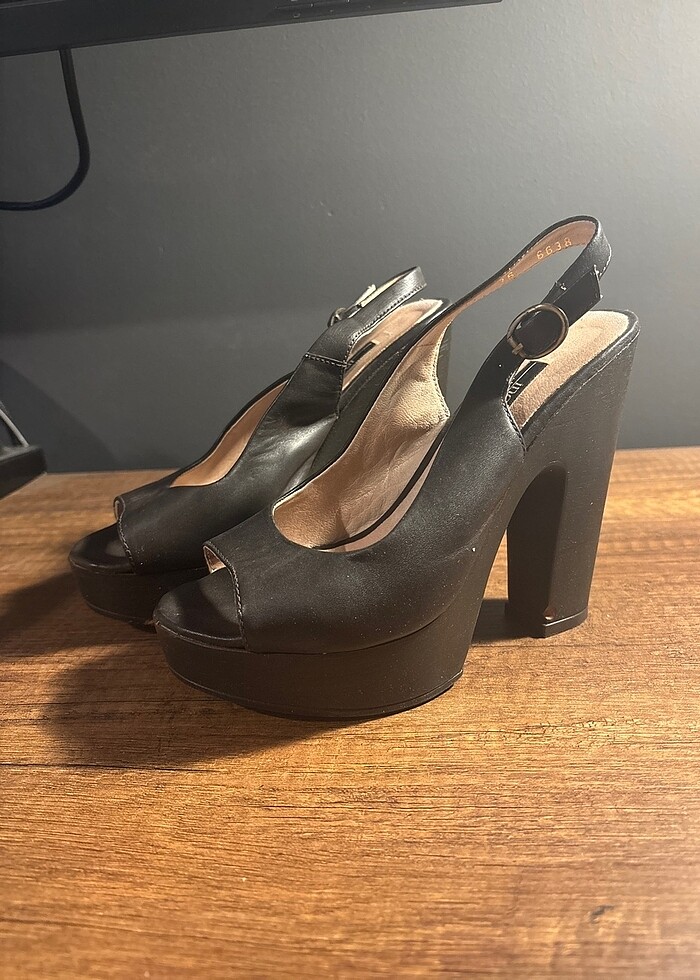 İnci - deri topuklu acı kahve 36 - Görsel 4