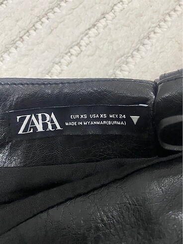 xs Beden Zara Deri Etek
