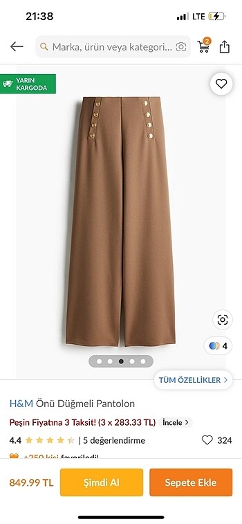 s Beden camel Renk Hm pantolon