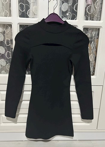 Pencere Detaylı Mini elbise