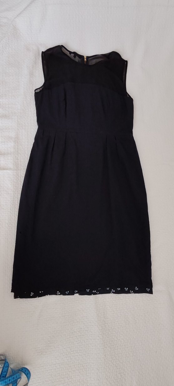 Siyah V Yakalı Kemerli Midi Elbise - Görsel 3