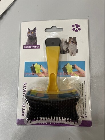 Basmalı kedi köpek tarağı sarı renk