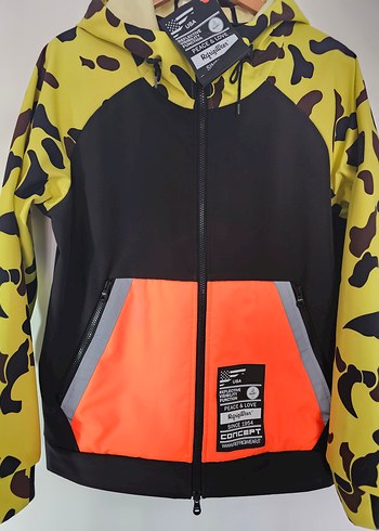 Kapüşonlu, Fermuarlı, Baskılı Ceket - Görsel 3