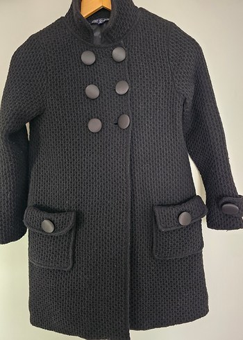 Düğmeli Triko Kiz Cocuk Kaban - Görsel 2