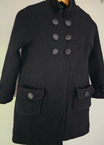 Düğmeli Triko Kiz Cocuk Kaban - Görsel 3