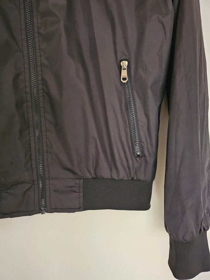 Fermuarlı Siyah Kadın Bomber Ceket - Görsel 4